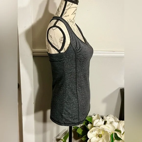RUC Gap Black Racerback Tank Top built-in bra, yoga, athletic, medium - Picture 6 of 15